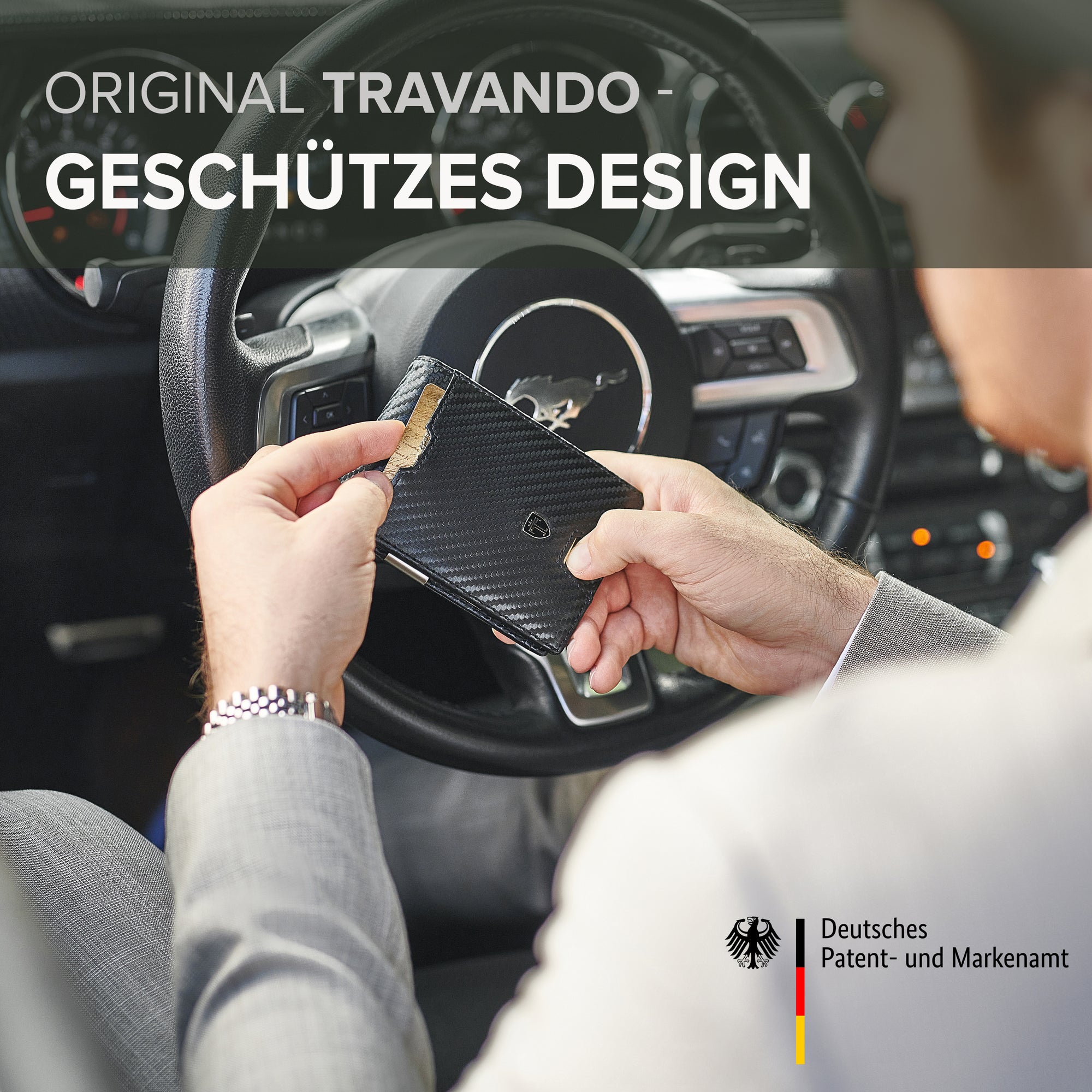 Geldbörse mit Geldklammer HELSINKI (carbon)