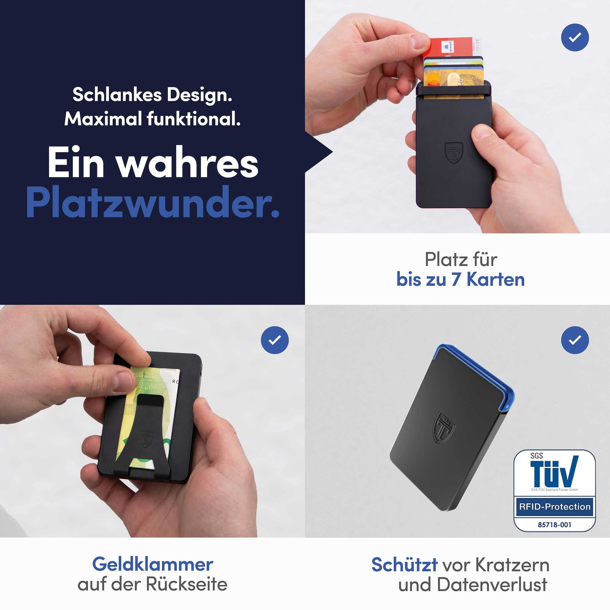 SLYDE Aluminium Kartenetui mit RFID Schutz