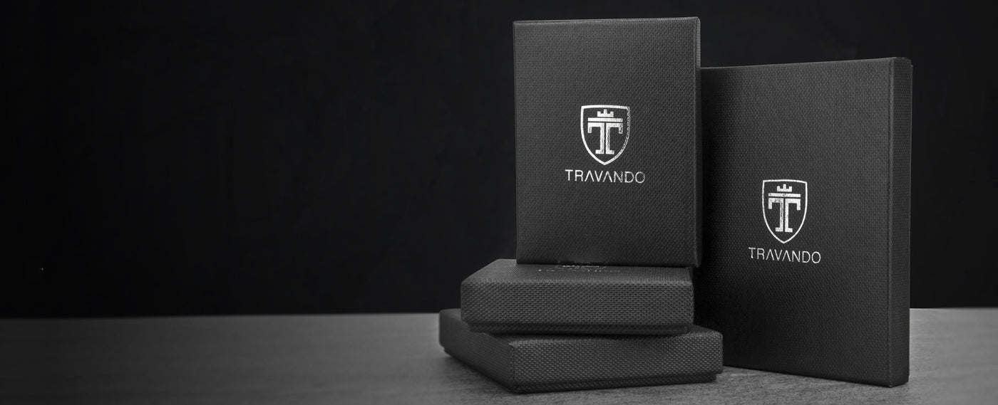 TRAVANDO Wallets edle Geschenkboxen mit Silberfolienaufdruck wiederverwendbar kostenlos