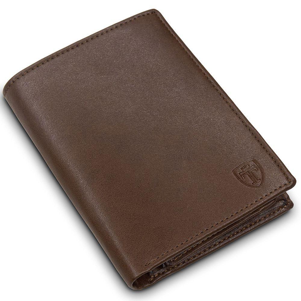 geldbeutel männer portemonnaie geldbörse herren kaufen brieftasche portmonee portmonaise Geldtasche herrengeldbeutel herrengeldbörse herrenbrieftasche RFID Münzfach Wallet Geschenk Herrenbörse Querformat braun groß klein Geschenk Rome travando karten