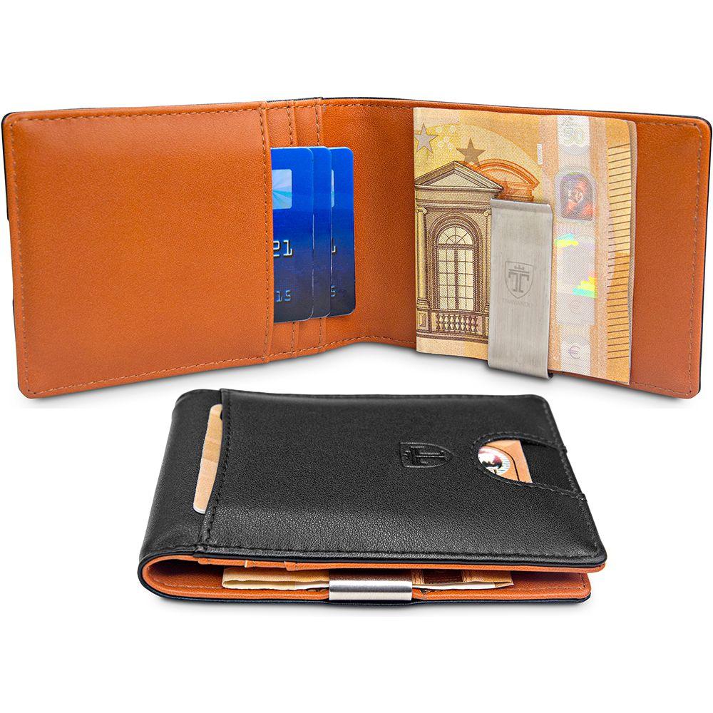 geldbeutel männer geldklammer slim portemonnaie geldbörse herren kaufen brieftasche portmonee portmonaise Geldtasche herrengeldbeutel herrengeldbörse geldscheinklammer geldclip RFID Wallet Geschenk schwarz klein Geschenk Sydney travando karten