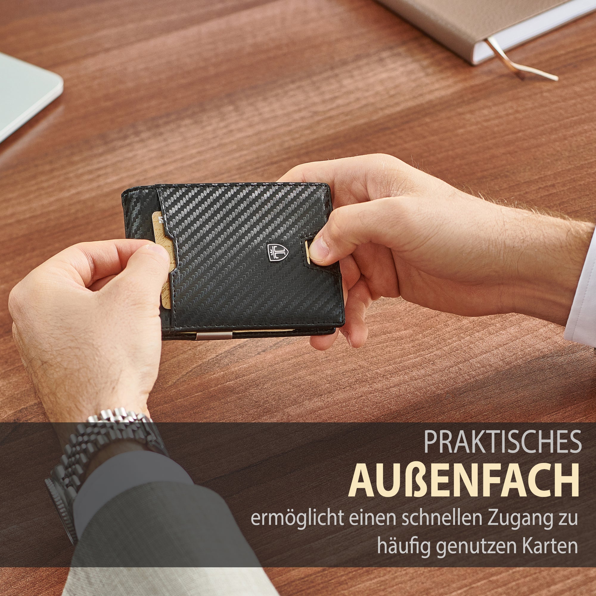 Geldbörse mit Geldklammer HELSINKI (carbon) (B-Ware)