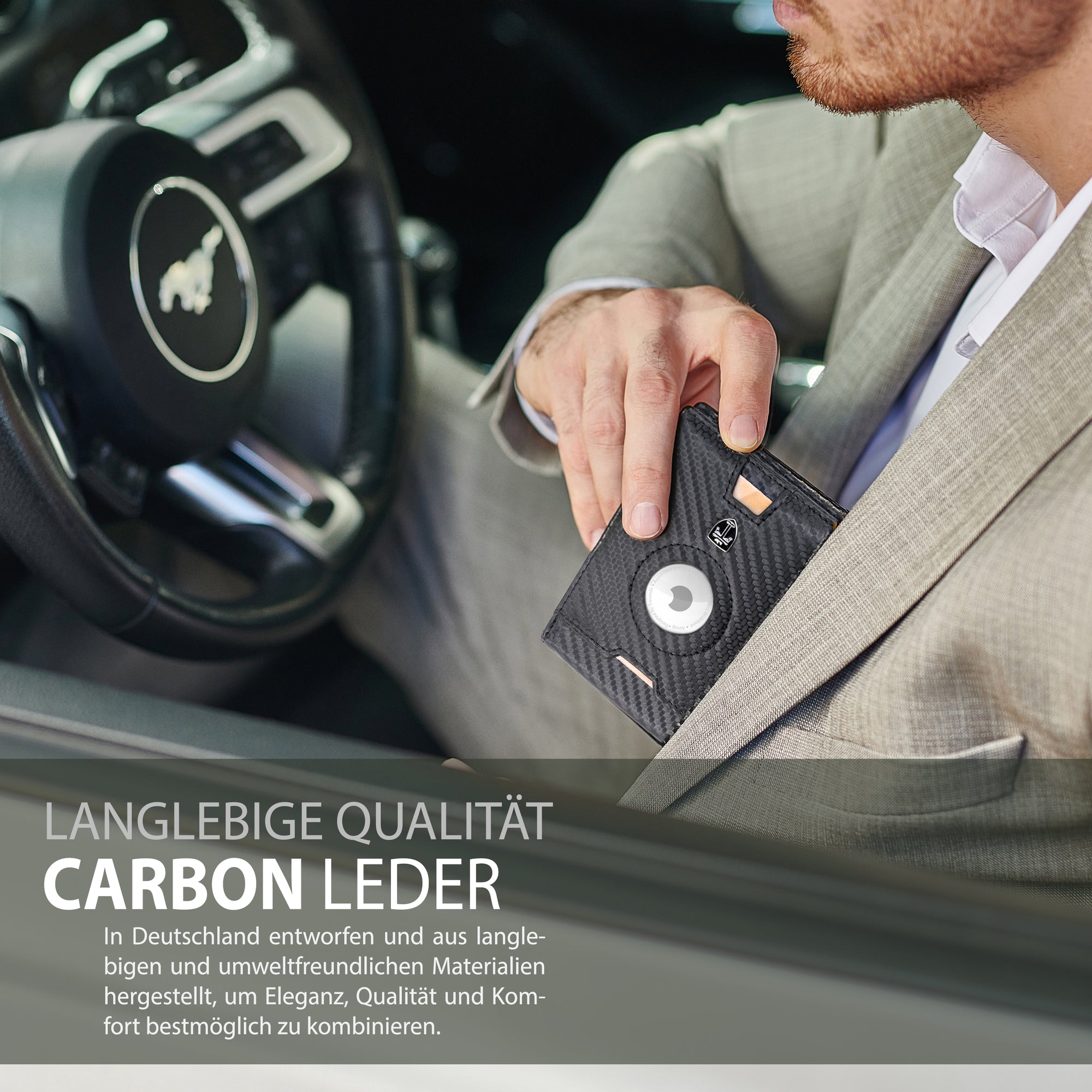 AirTag* Wallet Geldbörse mit Geldklammer (carbon)