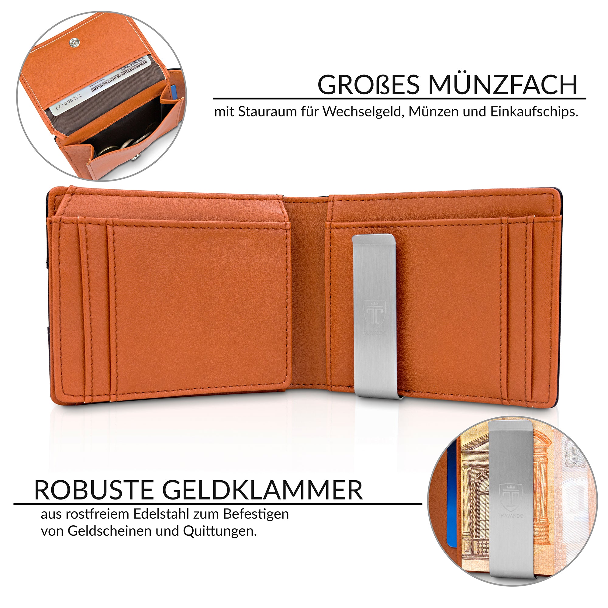 Geldbörse mit Geldklammer BRISBANE (B-Ware)