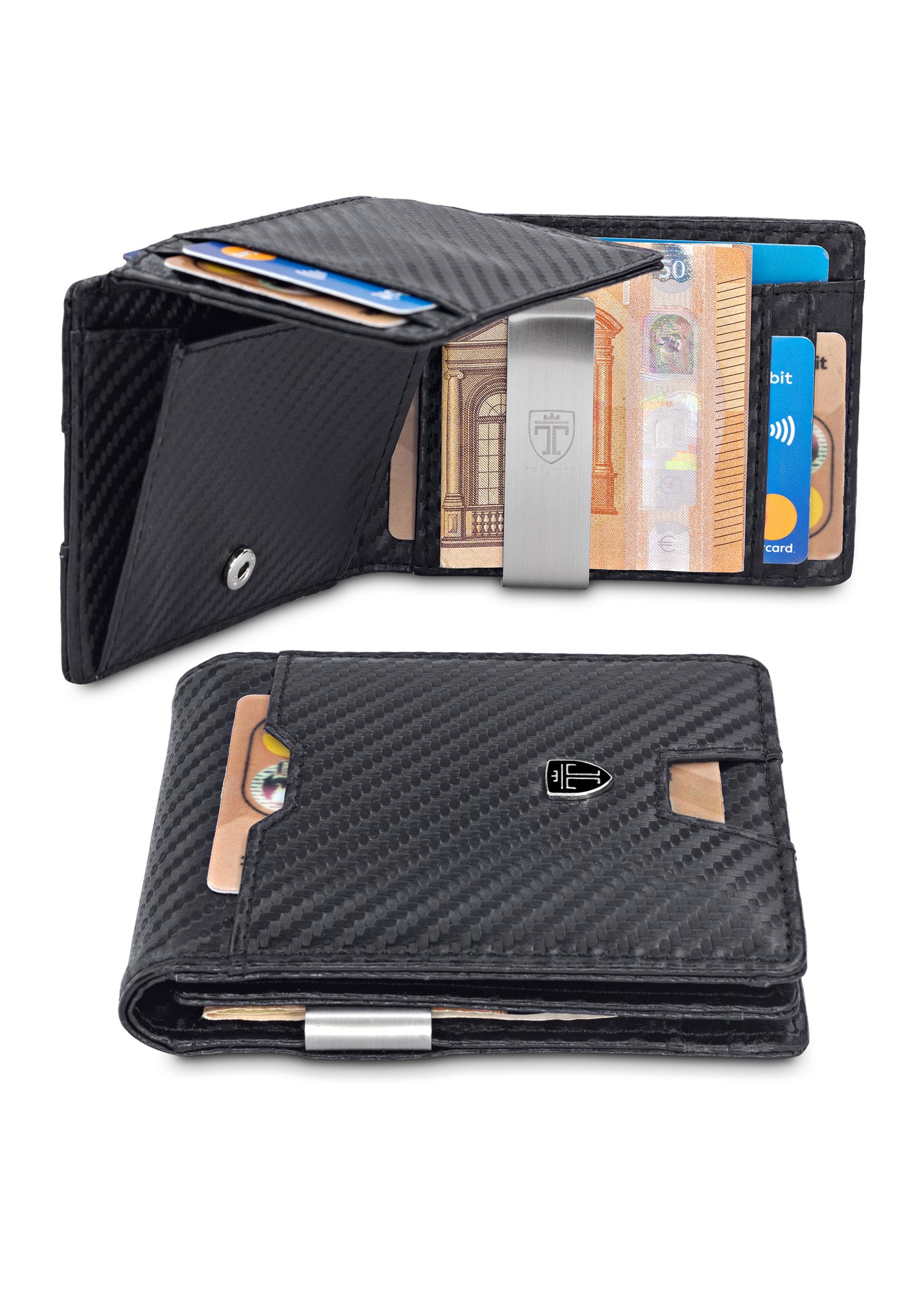 Geldbörse mit Geldklammer HELSINKI (carbon)