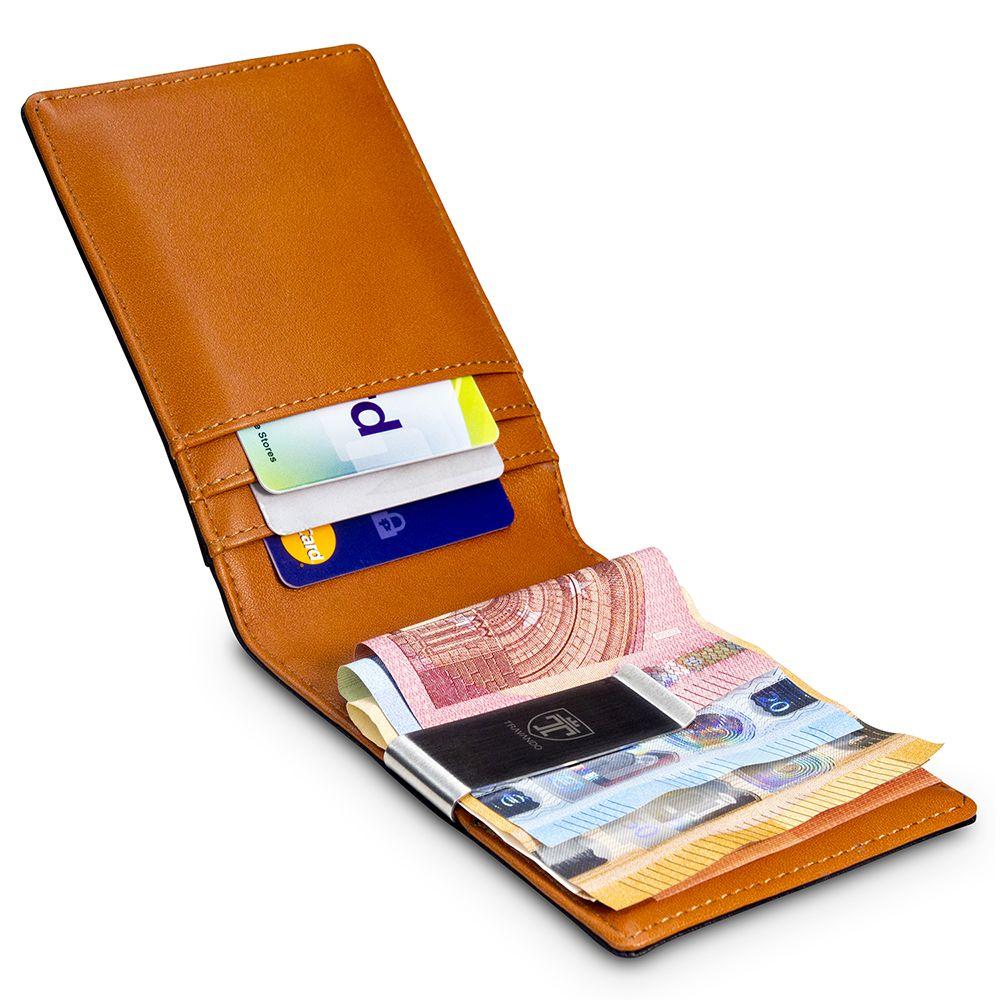 geldbeutel männer geldklammer slim portemonnaie geldbörse herren kaufen brieftasche portmonee portmonaise Geldtasche herrengeldbeutel herrengeldbörse geldscheinklammer geldclip RFID Wallet Geschenk schwarz klein Geschenk Sydney travando karten