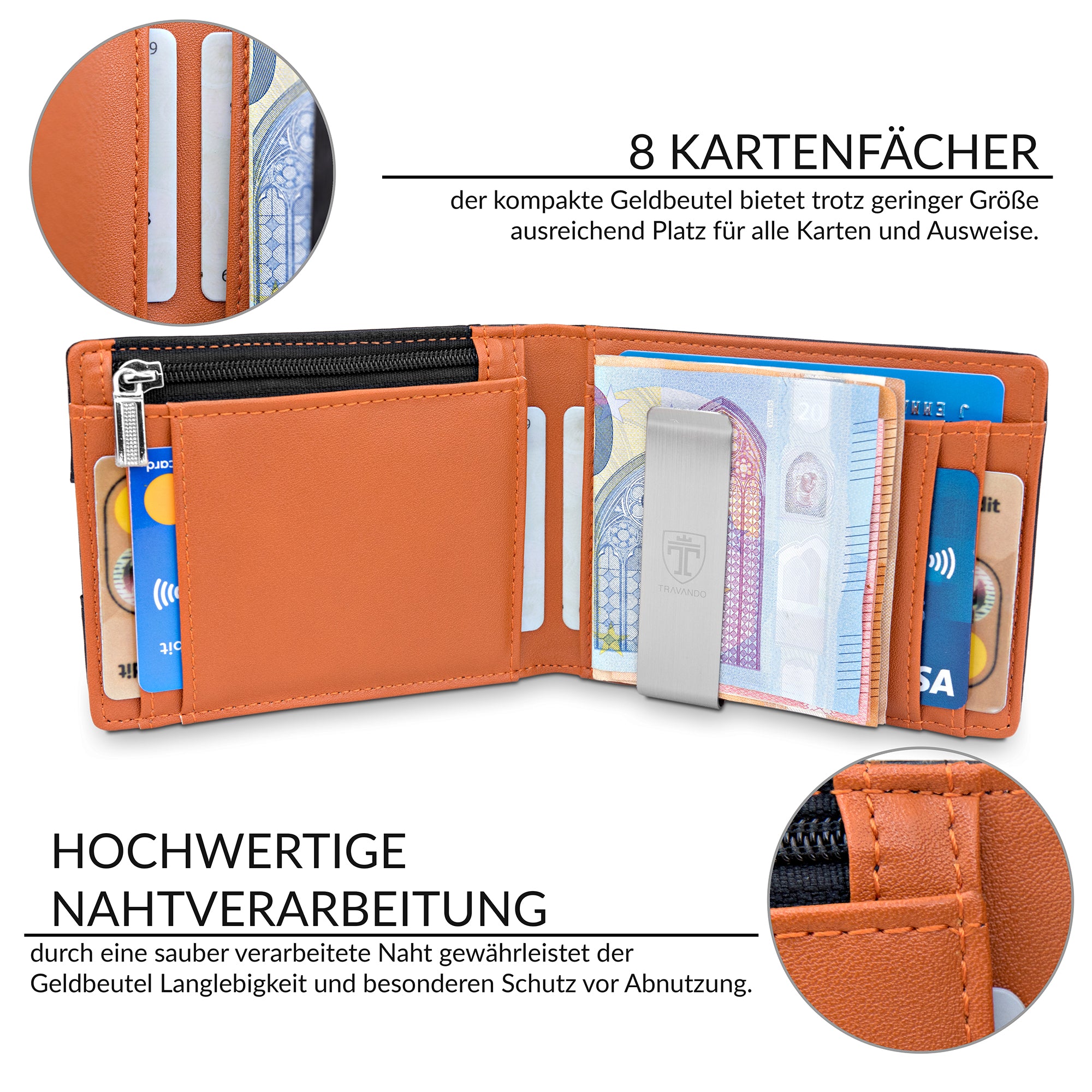 Geldbörse mit Geldklammer LONDON (B-Ware)