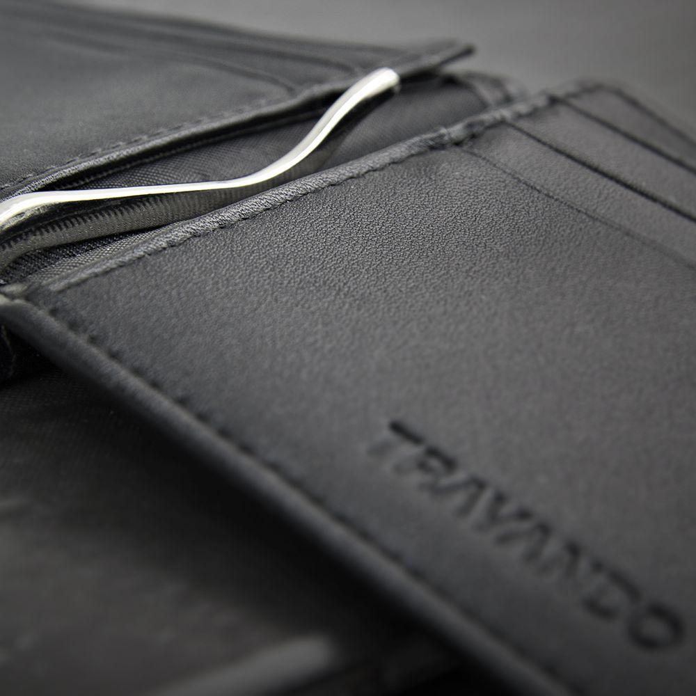 geldbeutel männer geldklammer slim portemonnaie geldbörse herren kaufen brieftasche portmonee portmonaise Geldtasche herrengeldbeutel herrengeldbörse geldscheinklammer geldclip RFID Wallet Geschenk schwarz klein Geschenk Vienna travando karten