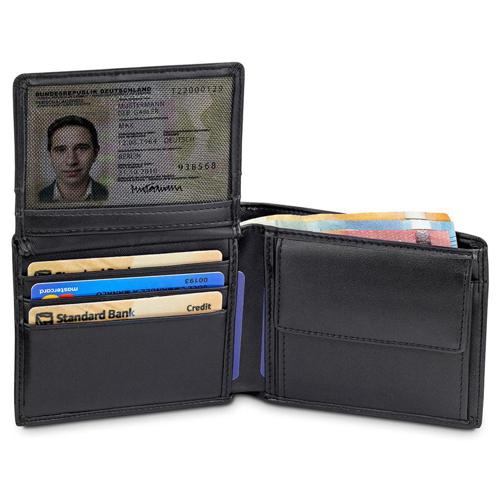 geldbeutel männer portemonnaie geldbörse herren kaufen brieftasche portmonee portmonaise Geldtasche herrengeldbeutel herrengeldbörse herrenbrieftasche RFID Münzfach Wallet Geschenk Herrenbörse Querformat schwarz groß klein Geschenk Berlin travando karten